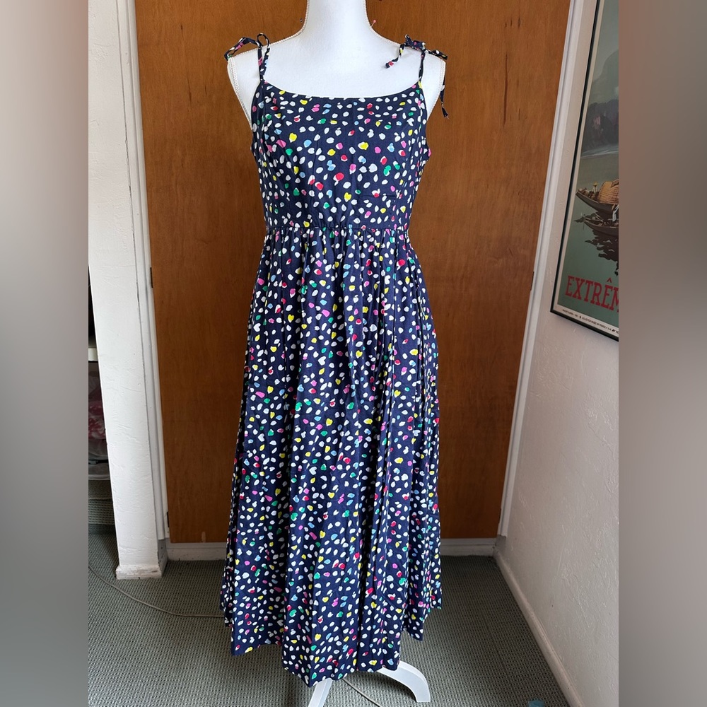 JCrew Polka Dot Tie Shoulder Dress